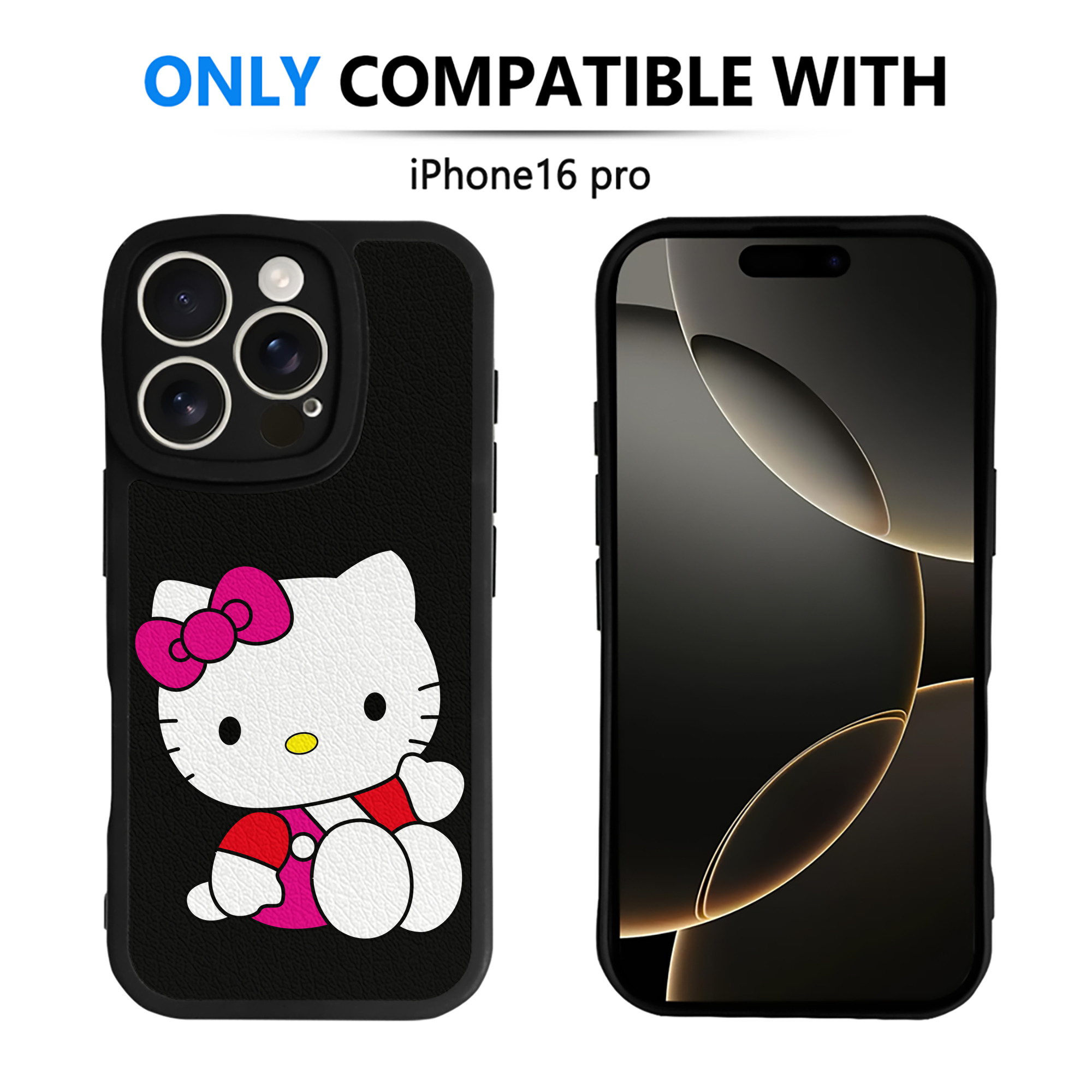 （画像用） Hello Kitty ハローキティ 【iPhone 16シリーズ対応】シリコンスマホケース（レザー調） 材質：シリコン